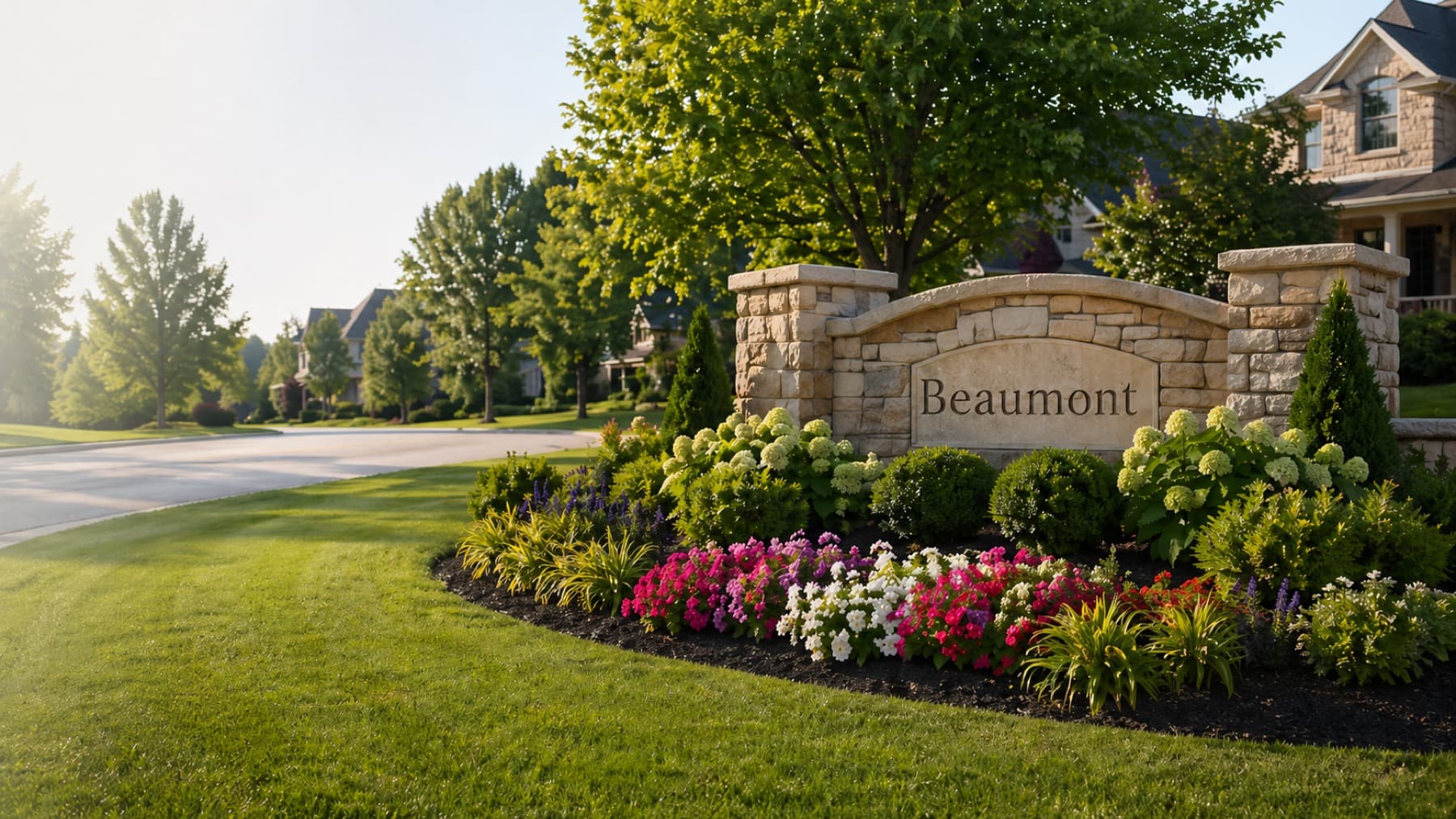 Large community landscape area suitable for commercial and HOA planting projects