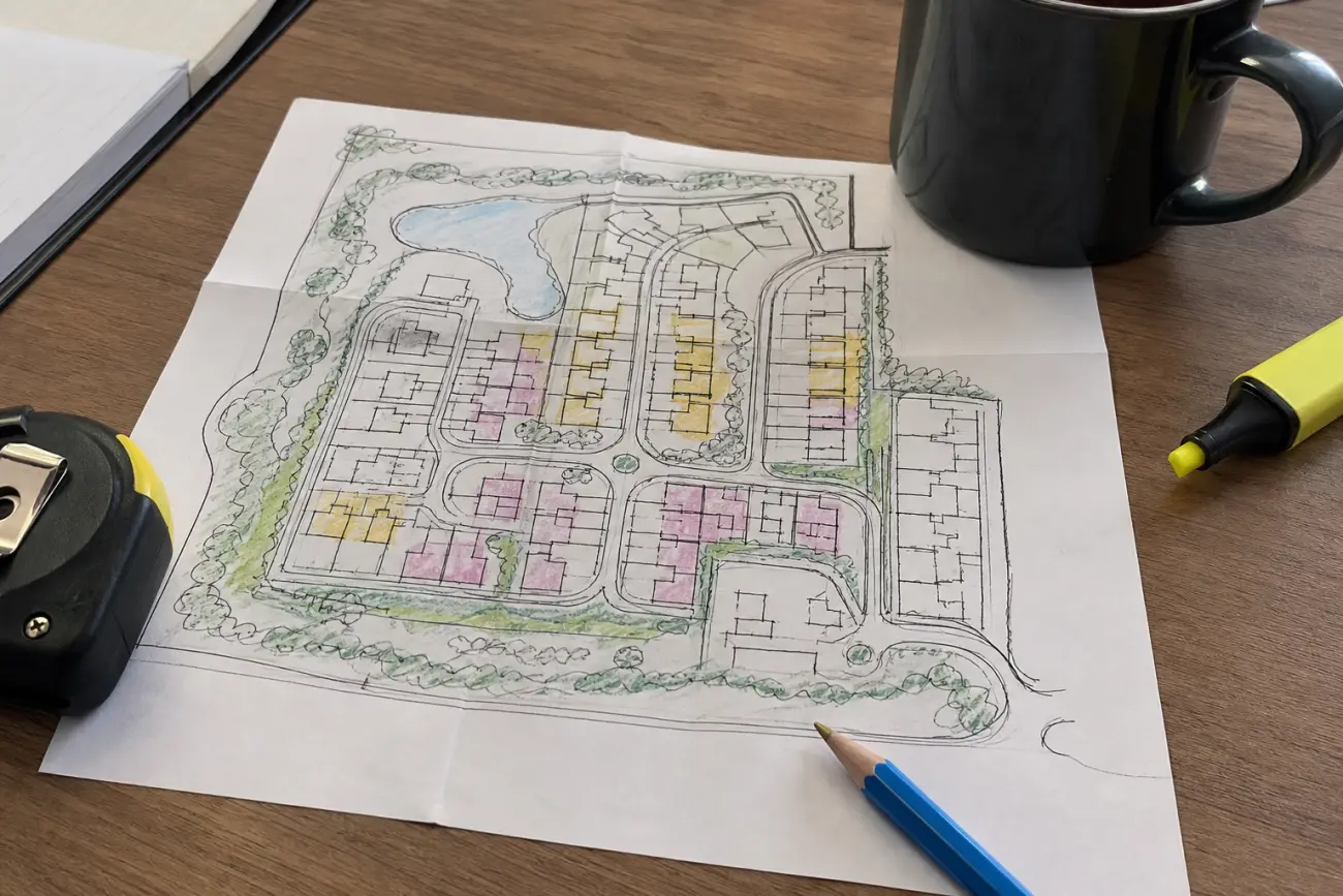 HOA site map used to plan privacy screening